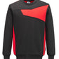 Portwest PW2 Corporate Casuals Sweatshirt PW273 zwart-rood(BD)