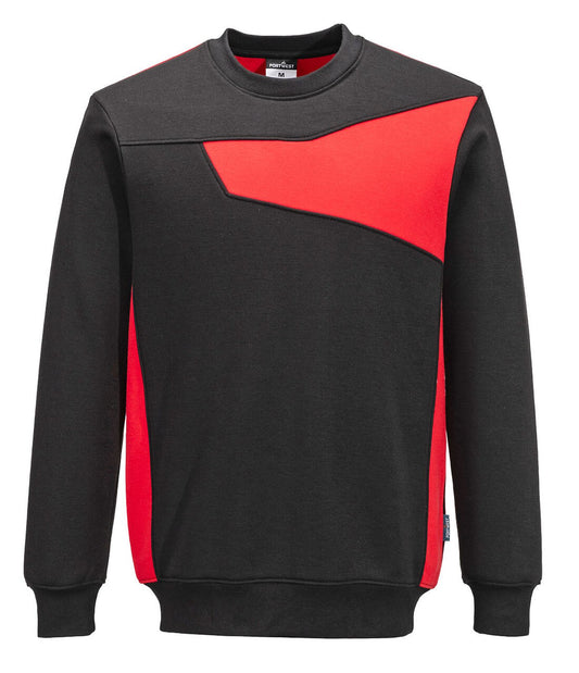 Portwest PW2 Corporate Casuals Sweatshirt PW273 zwart-rood(BD)