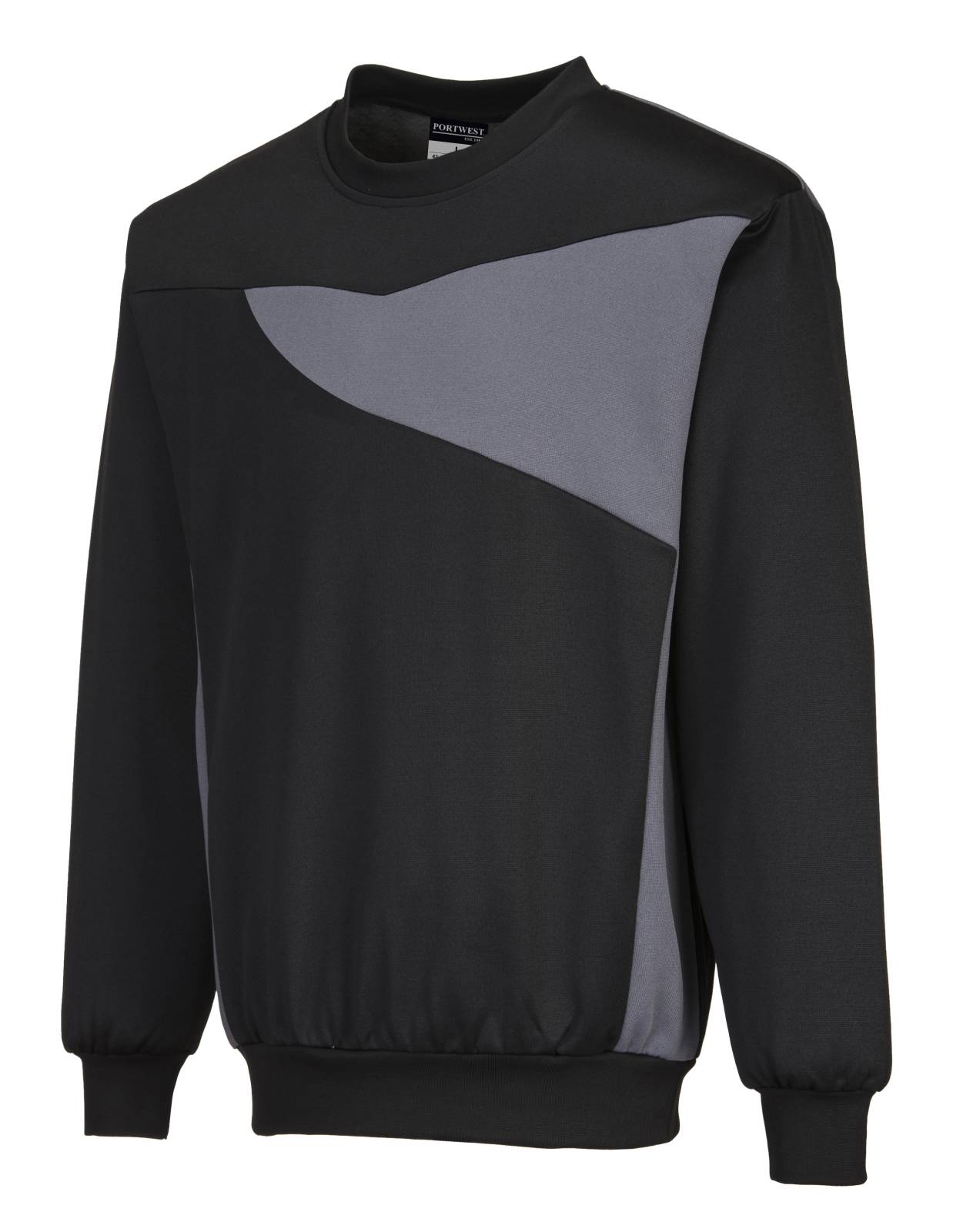 Portwest Polosweaters PW273 zwart-zoomgrijs(BZ)