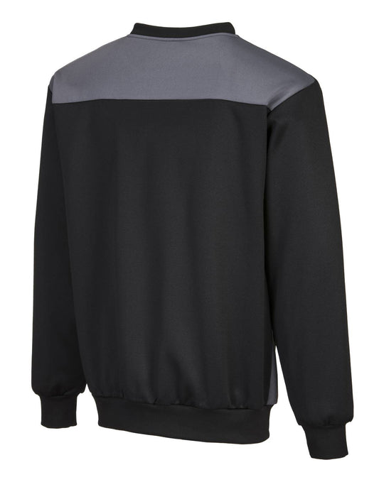 Portwest Polosweaters PW273 zwart-zoomgrijs(BZ)