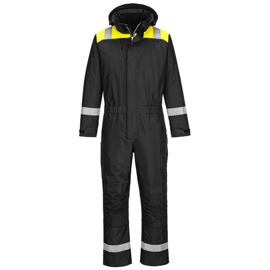 Portwest PW3 Regenoveralls PW353 zwart-geel(BK)