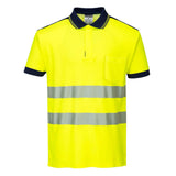 Portwest PW3 Poloshirts T180 geel-marineblauw(YN)