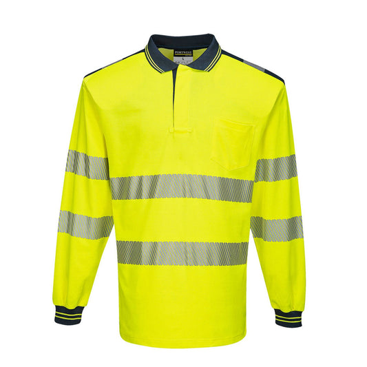 Portwest PW3 Poloshirts T184 geel-marineblauw(YN)