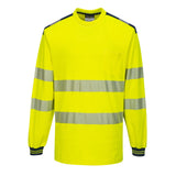 Portwest PW3 T-shirts T185 geel-marineblauw(YN)