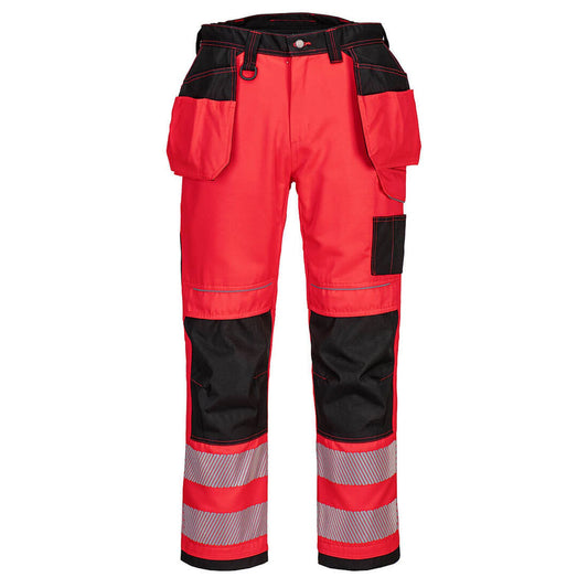 Portwest PW3 Broeken T501 rood-zwart(RB)